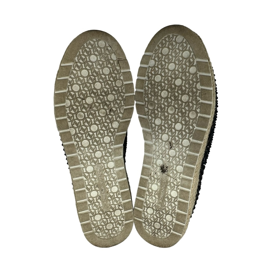 Adrienne Vittadini Sport Nicola Black Sequin Slip On Espadrille Wedges Size 9 - Picture 11 of 12